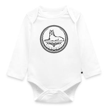 Ichkerian Wolf - Organic Longsleeve Baby Bodysuit - white - Front