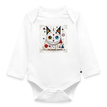 Symphony of Symmetry - Organic Longsleeve Baby Bodysuit - white - Front