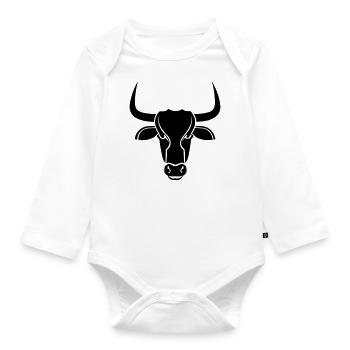 Bull - Organic Longsleeve Baby Bodysuit - white - Front