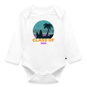 Class of 2025 blue sky sunset - Organic Longsleeve Baby Bodysuit - white - Front