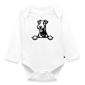 Airedale Terrier - Body Bébé bio manches longues - blanc - Devant