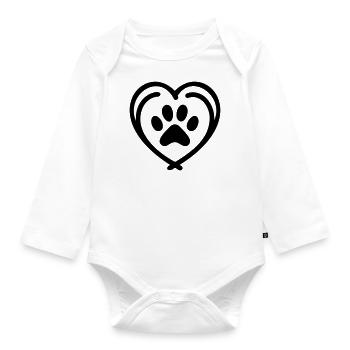 Patte Coeur - Body Bébé bio manches longues - blanc - Devant