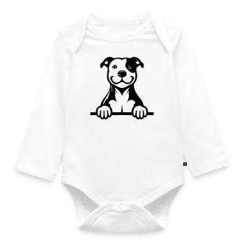 Pitbull - Organic Longsleeve Baby Bodysuit - white - Front