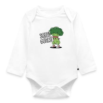 Squat Goals - Organic Longsleeve Baby Bodysuit - white - Front