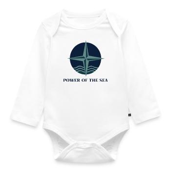 COOL TSHIRT, POWER OF THE SEA - Organic Longsleeve Baby Bodysuit - white - Front