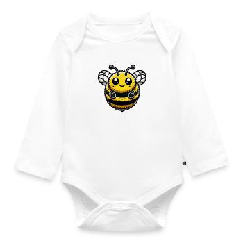 hummel biene - Baby Bio-Langarm-Body - Weiß - Vorne