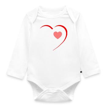 Have a big heart - Organic Longsleeve Baby Bodysuit - white - Front