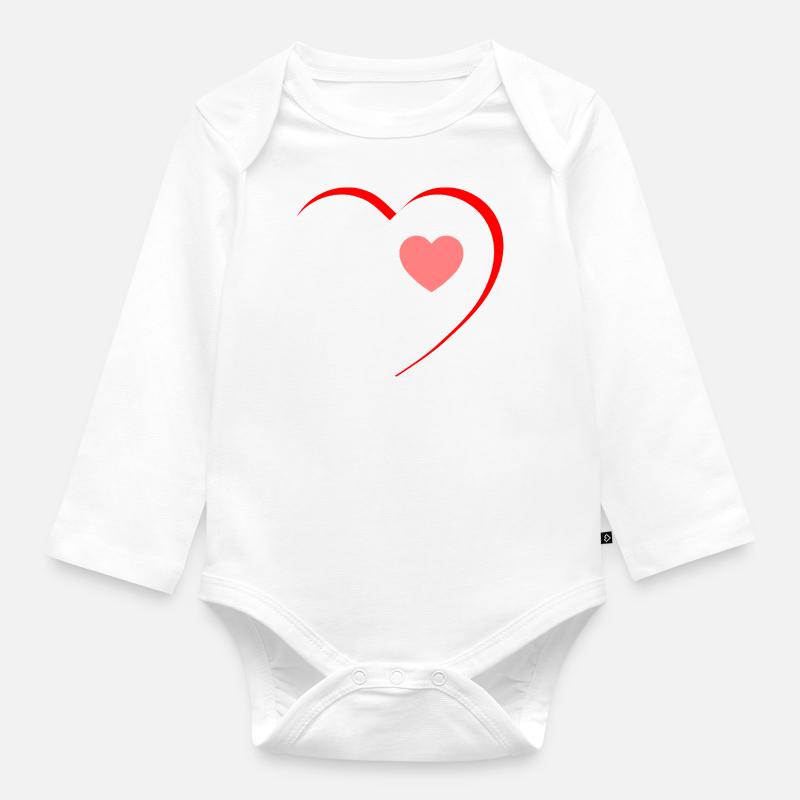 Habe ein großes Herz - Baby Bio-Langarm-Body - Weiß