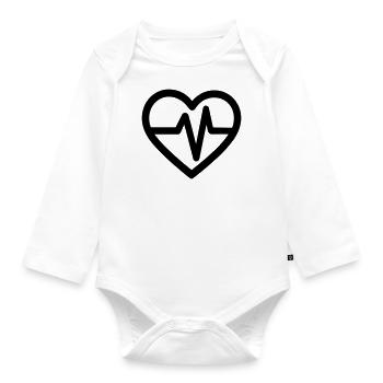 battement de coeur - Body Bébé bio manches longues - blanc - Devant