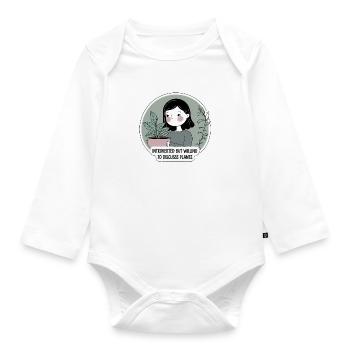 Introverted But Willing to Discuss Plants - Organic Longsleeve Baby Bodysuit - white - Front