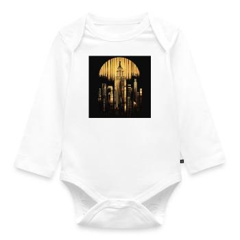 New York - Baby Bio-Langarm-Body - Weiß - Vorne