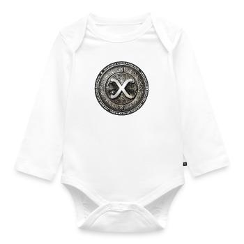 x coin - Baby Bio-Langarm-Body - Weiß - Vorne