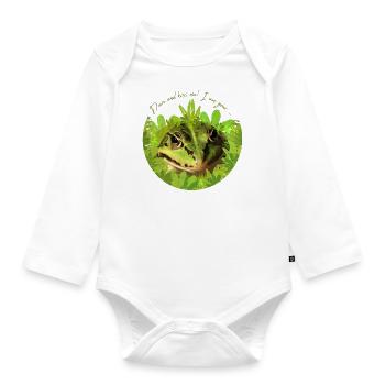 Kikker kust me prins - Baby bio-rompertje met lange mouwen - wit - Voor