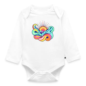 Sonne - Baby Bio-Langarm-Body - Weiß - Vorne