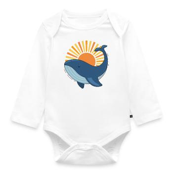 Wal und sonne - Baby Bio-Langarm-Body - Weiß - Vorne