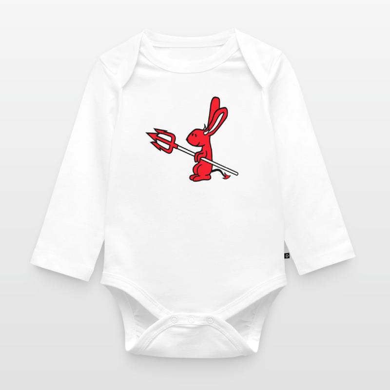 Bunny Devil Demon Evil Satan Hell Trident Costume Organic Longsleeve Baby Bodysuit