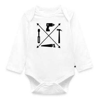 Handwerker - Baby Bio-Langarm-Body - Weiß - Vorne