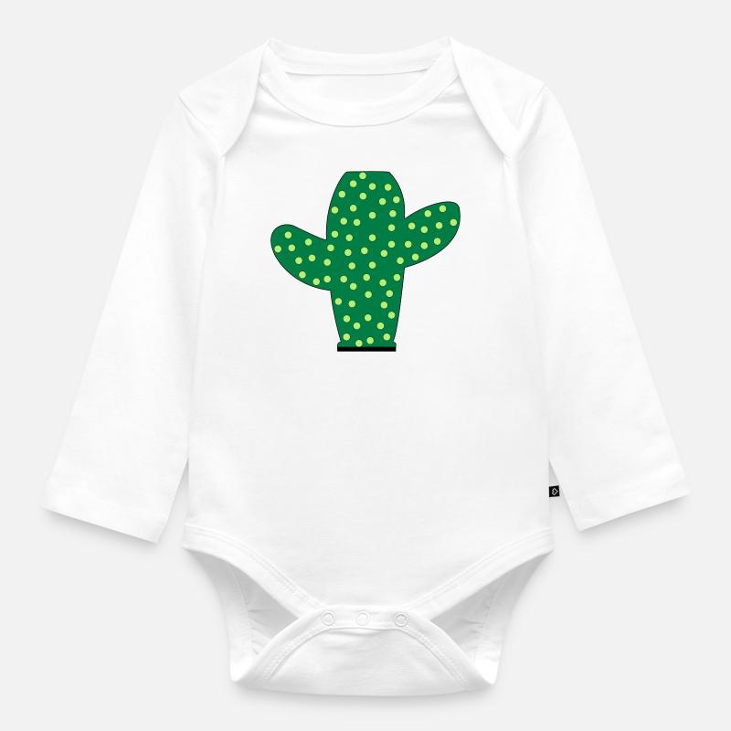 Stacheliger Kaktus - Baby Bio-Langarm-Body - Weiß
