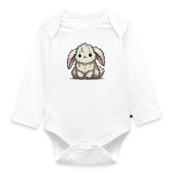 Bunny Comic Animal - Organic Longsleeve Baby Bodysuit - white - Front