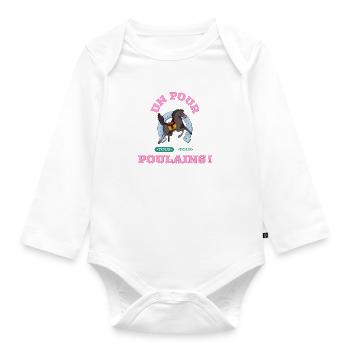 UN POUR TOUS, TOUS POULAINS (cheval) ! - Body Bébé bio manches longues - blanc - Devant