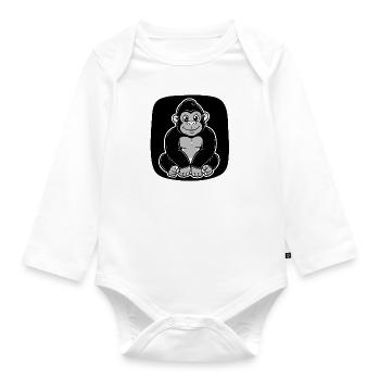 Gorilla - Organic Longsleeve Baby Bodysuit - white - Front