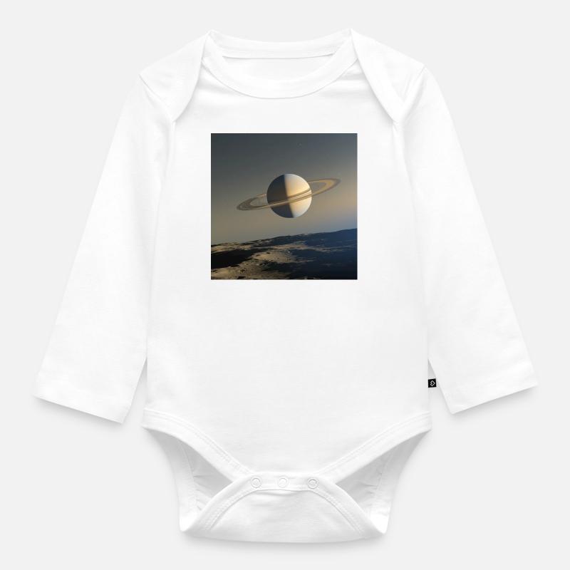 Saturne d’Encelade - Body Bébé bio manches longues - blanc