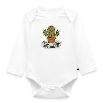 Cannot touch this - Cactus - Organic Longsleeve Baby Bodysuit - white - Front