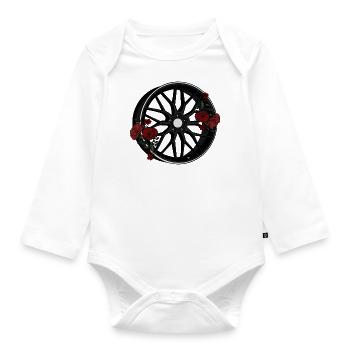 Rim Flower - Organic Longsleeve Baby Bodysuit - white - Front