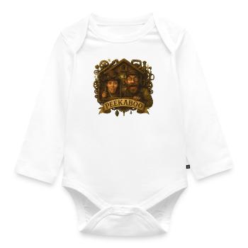 Motif steampunk – « Peekaboo » dans la conception de l’engrenage - Body Bébé bio manches longues - blanc - Devant