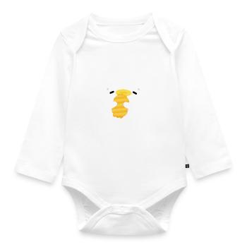 Sleepy Duck - Organic Longsleeve Baby Bodysuit - white - Front