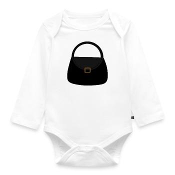 Black Leather Bag - Organic Longsleeve Baby Bodysuit - white - Front