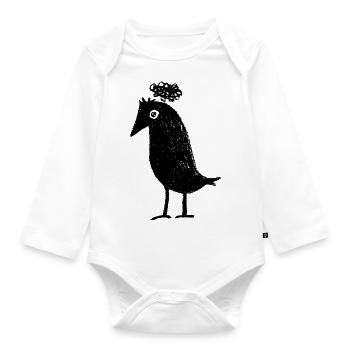 Thoughtful Raven Overthinker Thoughts ADHD Goth - Organic Longsleeve Baby Bodysuit - white - Front