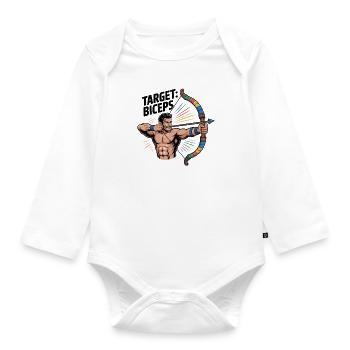 Target Biceps Training - Organic Longsleeve Baby Bodysuit - white - Front
