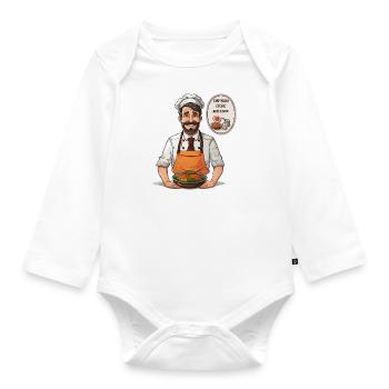 The Gourmet Couture - Organic Longsleeve Baby Bodysuit - white - Front