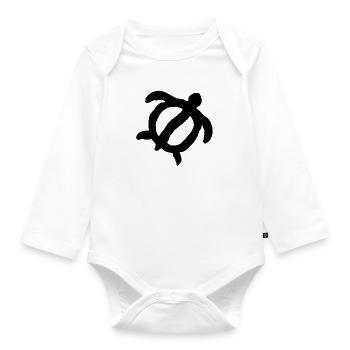 Shamanic Turtle Symbol - Protection and Abundance - Organic Longsleeve Baby Bodysuit - white - Front