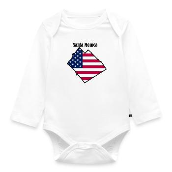 Santa Monica, Los Angeles - Organic Longsleeve Baby Bodysuit - white - Front
