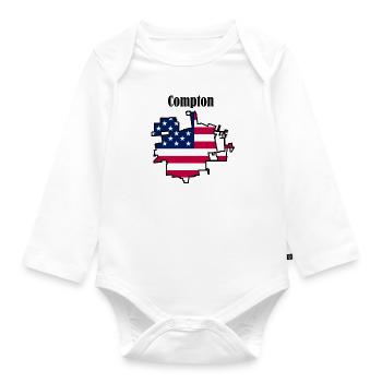 Compton, Vereinigte Staaten von Amerika - Baby Bio-Langarm-Body - Weiß - Vorne