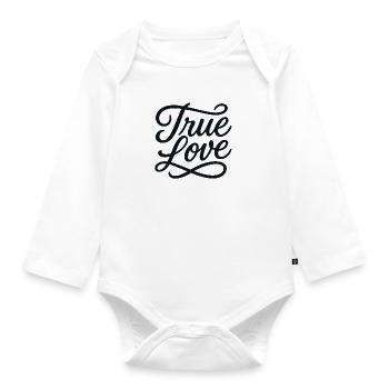 True Love - Organic Longsleeve Baby Bodysuit - white - Front