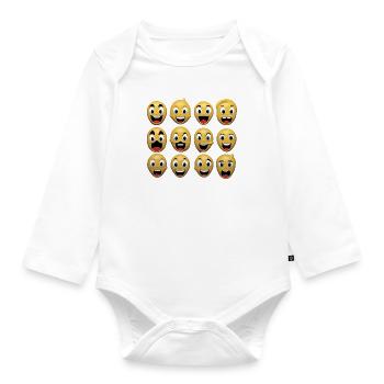 The Silly Expressions - Organic Longsleeve Baby Bodysuit - white - Front