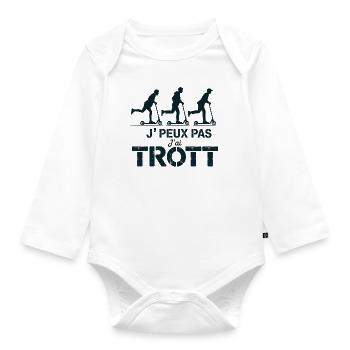 Ich kann keinen Roller haben - Baby Bio-Langarm-Body - Weiß - Vorne