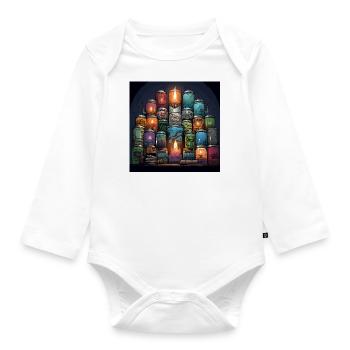 Les Geeks Arômes - Body Bébé bio manches longues - blanc - Devant