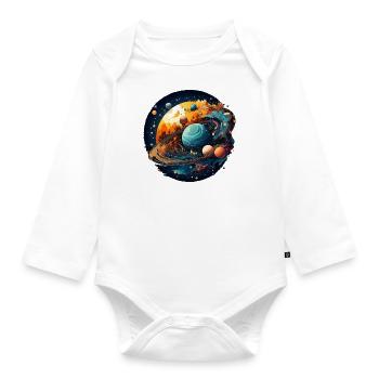 The Planetary Gallery - Organic Longsleeve Baby Bodysuit - white - Front