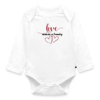 Geschenk zur Geburt Liebe Regenbogenfamilie - Baby Bio-Langarm-Body - Weiß - Vorne