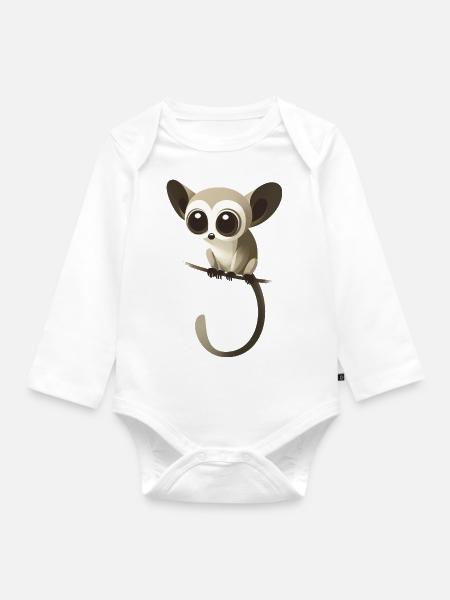 Galago - Baby Bio-Langarm-Body - Weiß