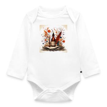 Tinte und Verse - Baby Bio-Langarm-Body - Weiß - Vorne