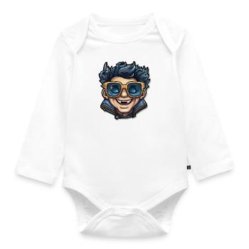 Nostalgische Fäden - Baby Bio-Langarm-Body - Weiß - Vorne