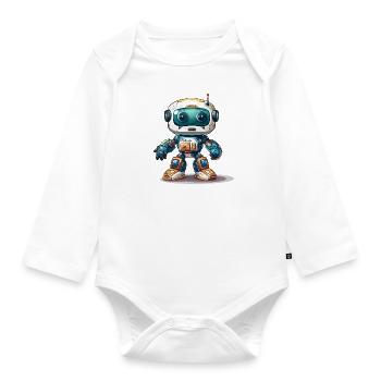 Le renouveau des robots - Body Bébé bio manches longues - blanc - Devant