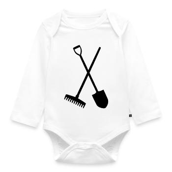 Rake & Shovel - Organic Longsleeve Baby Bodysuit - white - Front