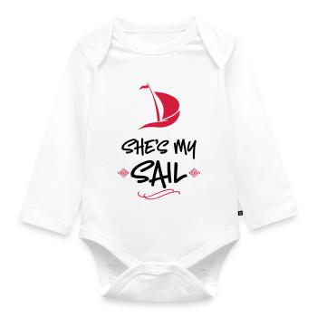 wedding - Organic Longsleeve Baby Bodysuit - white - Front