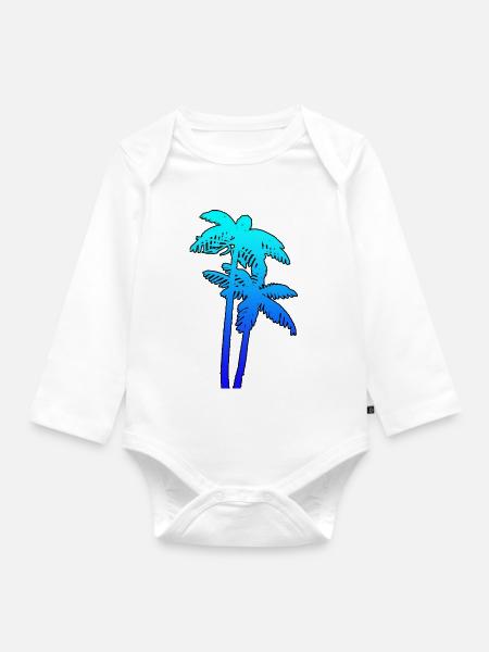 PALMS - Baby Bio-Langarm-Body - Weiß